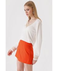 Blouse Tricot col V taille 36 - Blanc