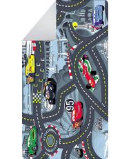 Tapis enfant Circuit de voiture 80 x 150 cm - Argenté