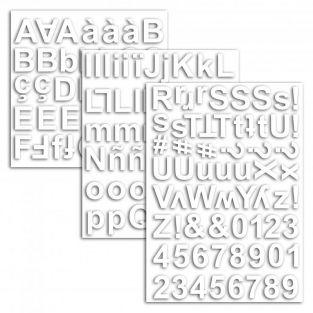 165 formes découpées blanches - Alphabet et chiffres