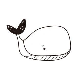 Wooden stamp - Whale