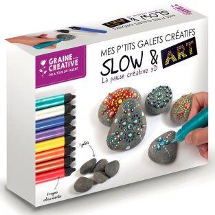 Creative pebbles box + 8 pencils