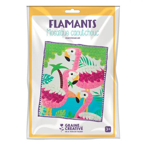 Kit mosaico de goma blanda - Flamingo