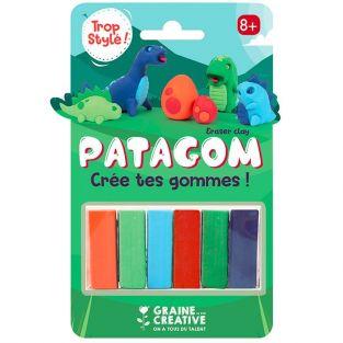 Gomme à modeler Patagom 6 couleurs - Dinosaures