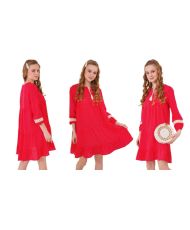 Robe volantée taille 44 - Rouge