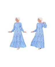 Robe Hijab à motifs taille 46 - Bleu