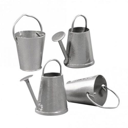2 mini watering cans and buckets 2 cm