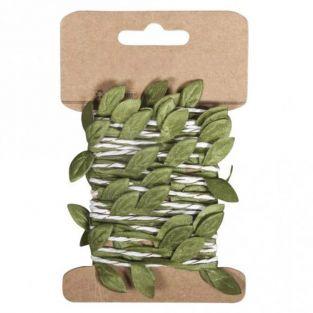 Guirlande de feuilles vertes en papier 2 m