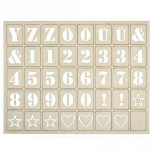 120 lettres en bois pour Letterboard 3 x 2,4 cm
