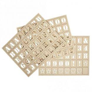 120 letras de madera para tablero - 3 x 2.4 cm