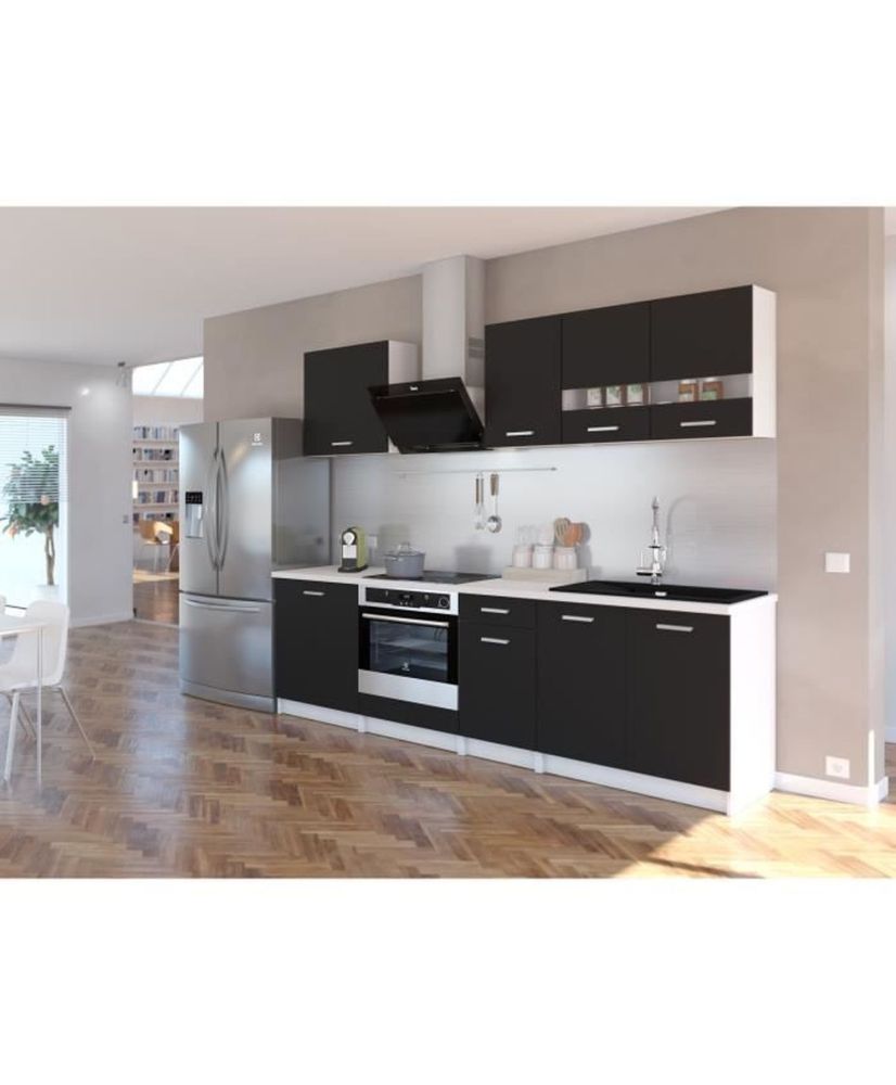 Cocina completa 240 cm - 7 elementos - Negro mate Cocina completa 240 cm - 7 elementos - Negro mate