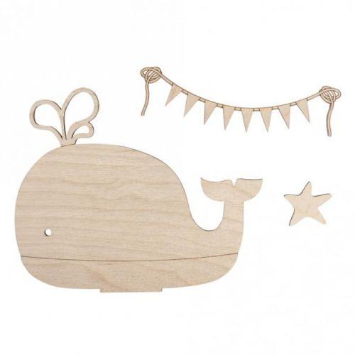 Wooden silhouette to customize 20 x 16,5 cm - Whale