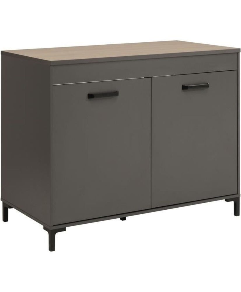 Mueble bajo - Color gris sombra - 118 x 60 x 95 cm - 2 Puertas Mueble bajo - Color gris sombra - 118 x 60 x 95 cm - 2 Puertas