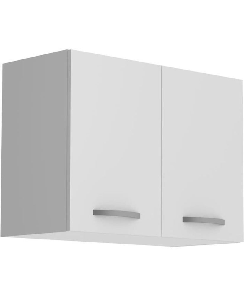 Meuble haut 2 portes - Blanc - 80 x 36 x 58 cm