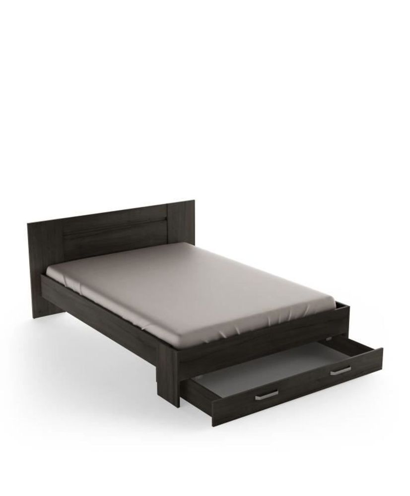 Adult bed 140 x 190/200 cm - 1 drawer - 160.20 x 205.60 x 79.60 cm Adult bed 140 x 190/200 cm - 1 drawer - 160.20 x 205.60 x 79.60 cm