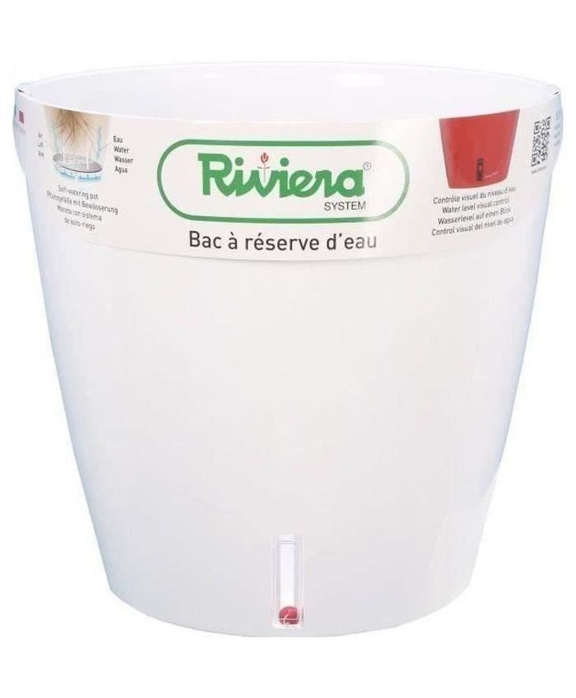 Pot de fleur rond en plastique - Ø 31 cm - 14,5 L - Blanc Pot de fleur rond en plastique - Ø 31 cm - 14,5 L - Blanc