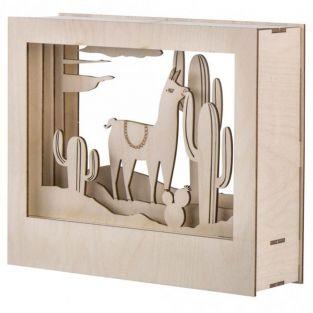 3D Decorative wood frame - 24 x 20 x 6.9 cm - Lama