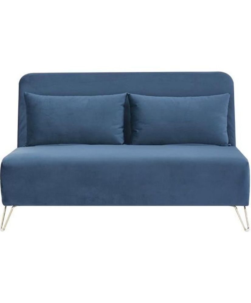 Panca trasformabile a 2 posti - Velluto Blu - Stile scandinavo - 130 x 90 x 81 cm - DEPLO Panca trasformabile a 2 posti - Velluto Blu - Stile scandinavo - 130 x 90 x 81 cm - DEPLO