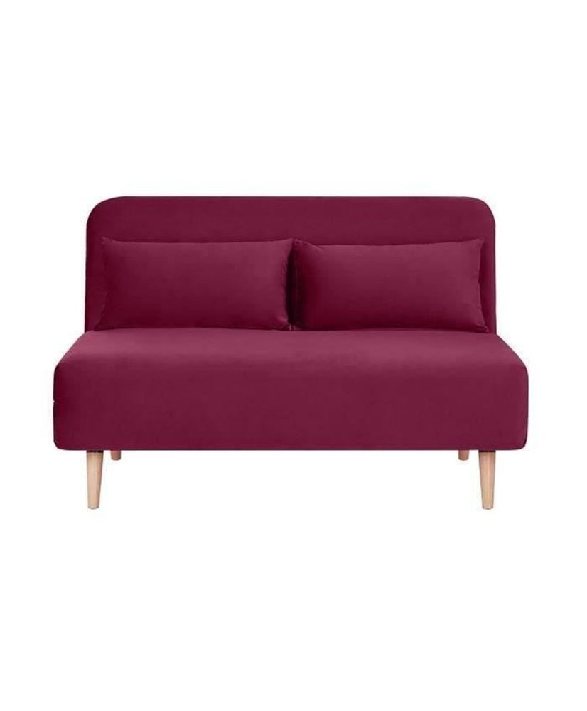 Banquette BZ 2 places - Style scandinave - Velours rose foncé - 130 x 90 x 81 cm - DEPLO Banquette BZ 2 places - Style scandinave - Velours rose foncé - 130 x 90 x 81 cm - DEPLO