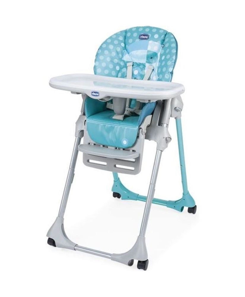 Polly Easy High Chair - CHICCO - Tucano - Adjustable - Baby - Blue Polly Easy High Chair - CHICCO - Tucano - Adjustable - Baby - Blue