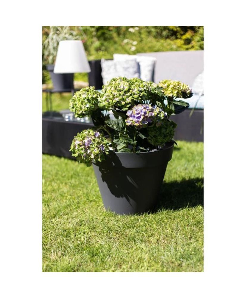 Vaso da fiori rotondo Ø 40 x 32 cm - 23 L - Grigio antracite Vaso da fiori rotondo Ø 40 x 32 cm - 23 L - Grigio antracite