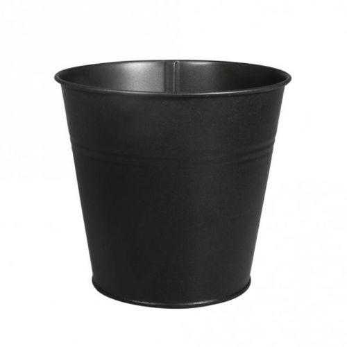 Black metal cup Ø 13 x 12 cm