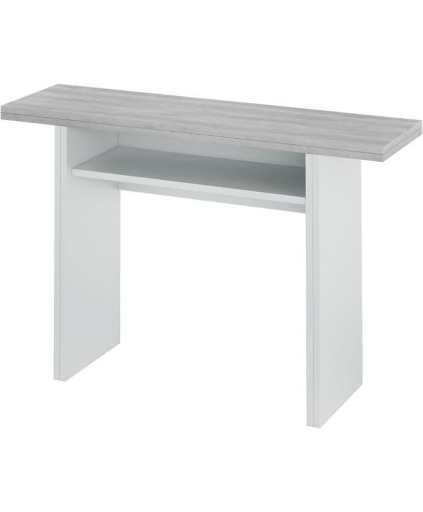 Mesa auxiliar plegable TAVOLO - Melamina gris hormigón - 120 x 35/70 x 75/77 cm Mesa auxiliar plegable TAVOLO - Melamina gris hormigón - 120 x 35/70 x 75/77 cm