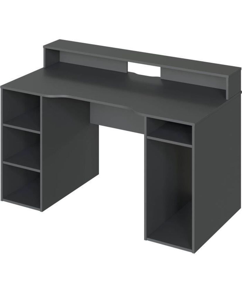 Table de bureau gamer OZONE - Noir - 136 x 67 x 88 cm - Avec étagere supérieure pour écran Table de bureau gamer OZONE - Noir - 136 x 67 x 88 cm - Avec étagere supérieure pour écran