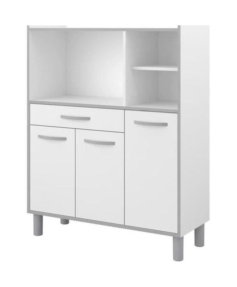 Credenza da cucina combinata 101 cm Bianco - OSLO Credenza da cucina combinata 101 cm Bianco - OSLO