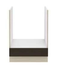 Meuble bas four - 2 Portes - Mélaminé - chêne foncé - 60 x 52 x 82 cm