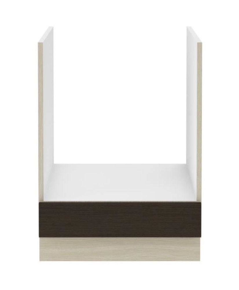 Meuble bas four - 2 Portes - Mélaminé - chêne foncé - 60 x 52 x 82 cm Meuble bas four - 2 Portes - Mélaminé - chêne foncé - 60 x 52 x 82 cm