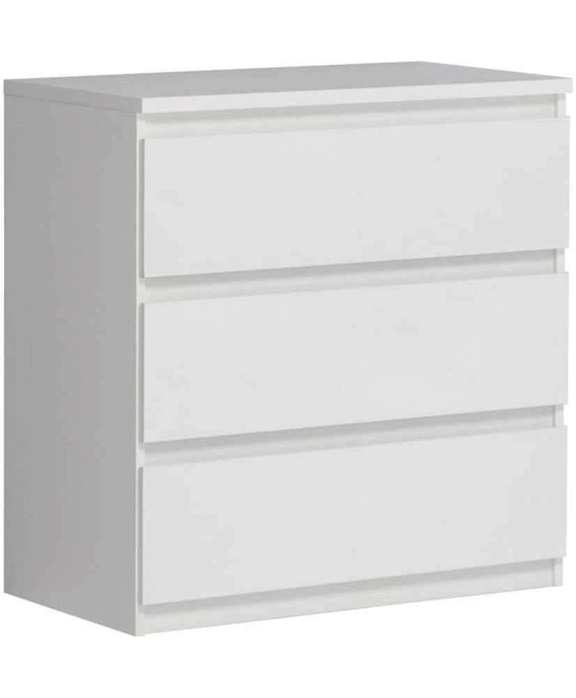 Cómoda CHELSEA de 3 cajones - Color blanco mate - 77,2 x 42 x 79,9 cm Cómoda CHELSEA de 3 cajones - Color blanco mate - 77,2 x 42 x 79,9 cm