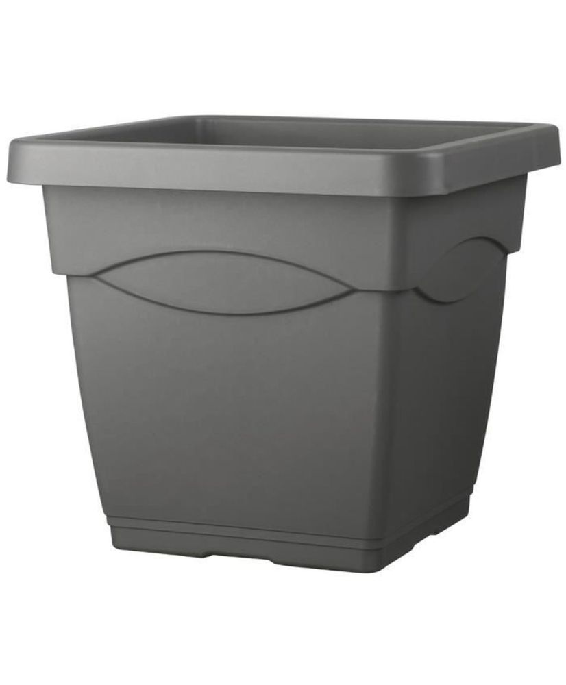 Vaso da fiori quadrato antracite Day R - Colore grigio antracite - 32 cm Vaso da fiori quadrato antracite Day R - Colore grigio antracite - 32 cm