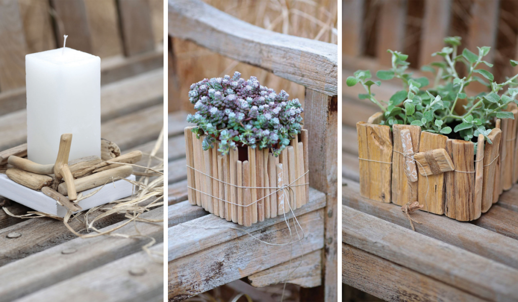 DIY : pots en bois flotté pour le jardin